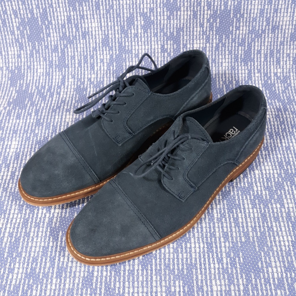 Nordstrom Rack Kamdem Suede Leather Derby Dress Shoes Mens 9 M Navy Cap Toe